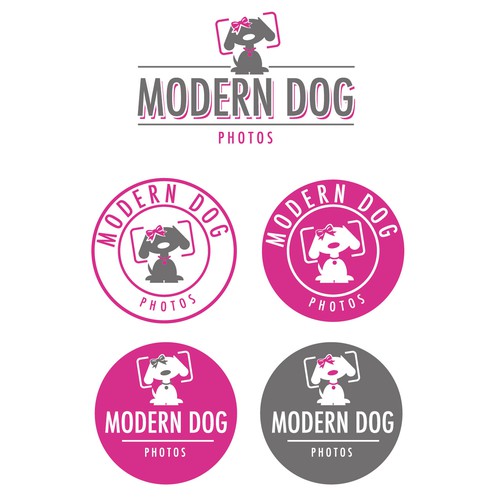 Camera logo with the title 'Modern Dog Photography'