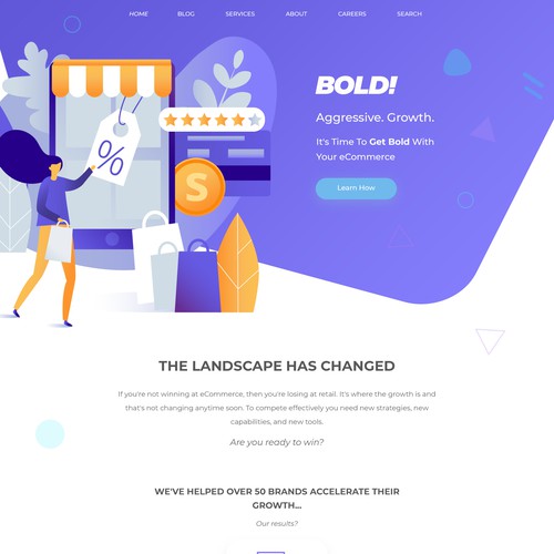 Retail website with the title 'Bold Retail'