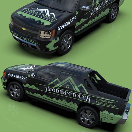 Chevrolet design with the title 'Car wrap - construction company'