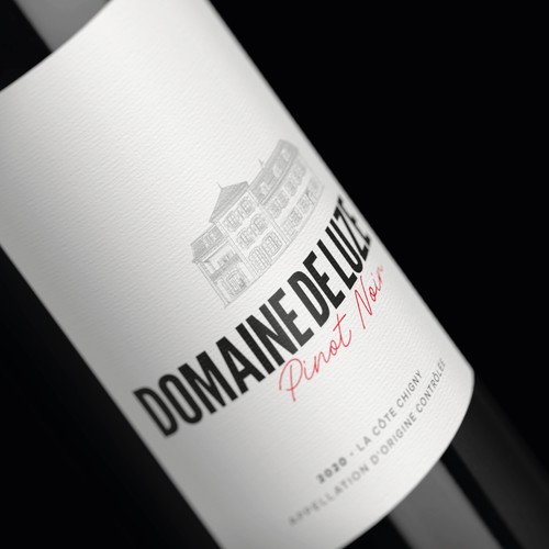 Modern design with the title 'Modern Wine Label Design for Domaine de Luze'