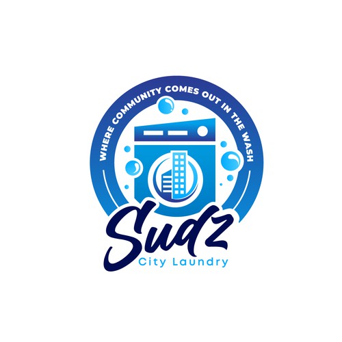 App icon logo with the title 'Logo for Sudz City Laundry'