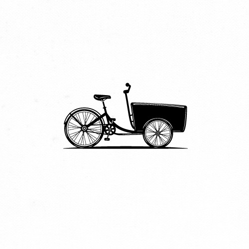 Courier logo with the title 'Logo for electric cargo bike rental company.'