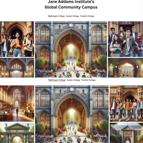University design with the title 'Website - University Global Community Campus'
