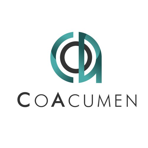 Teal logo with the title 'Professional logo for an innovative business consulting firm'