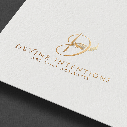 Eagle feather logo with the title 'Devine intentions logo'