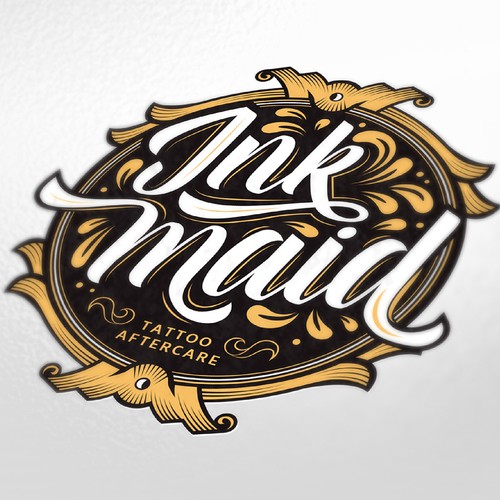 Packaging logo with the title 'Ink Maid'