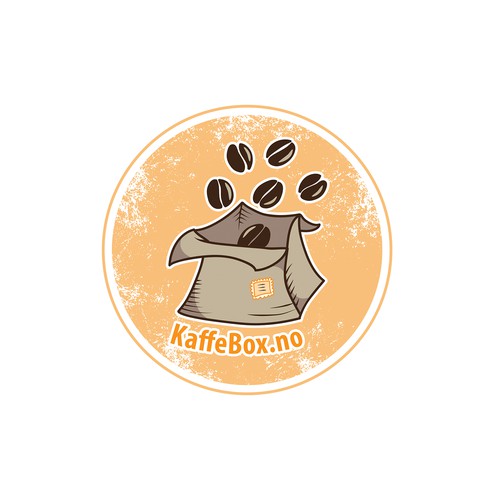 Mail design with the title 'KaffeBox'