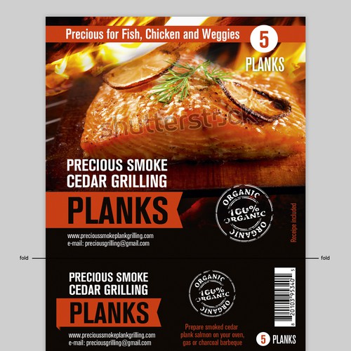 Recipe design with the title 'Product for Cedar Grilling Planks'