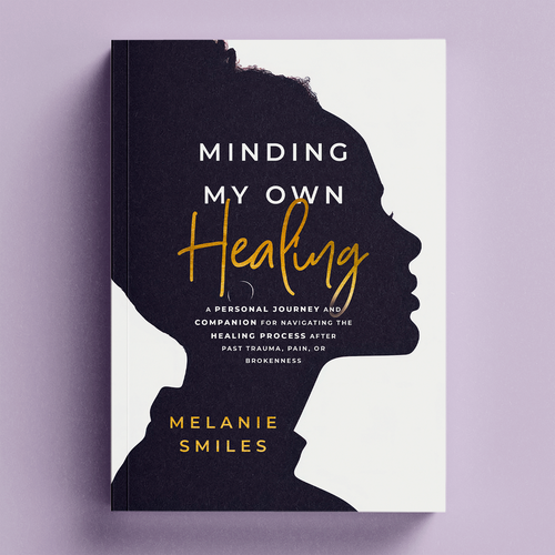 Feminine book cover with the title '"Minding My Own Healing" Book Cover Design'