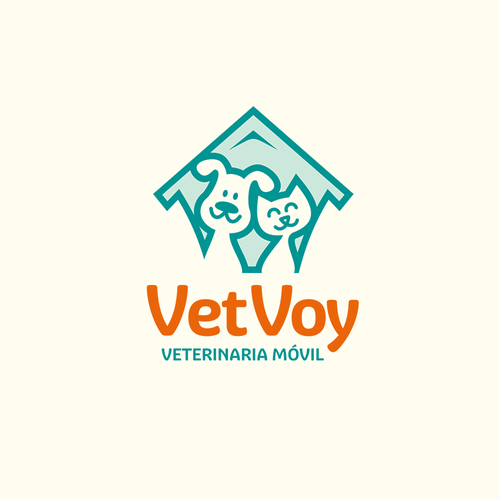 Cat logo with the title 'Modern and friendly logo for vet health care'