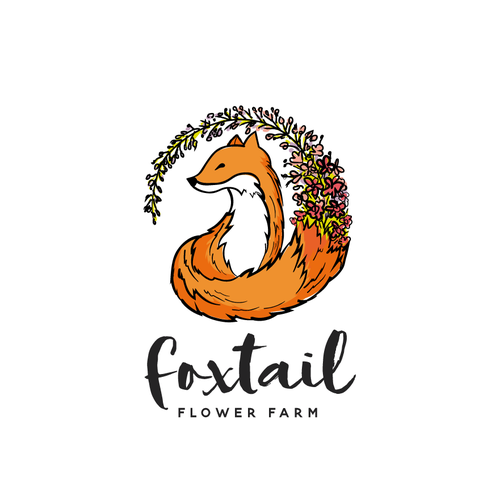 Fox logo with the title 'foxtail flower farm'
