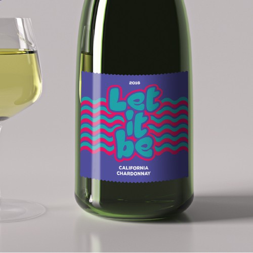 Chardonnay label with the title 'Design de rótulo para garrafa de vinho'