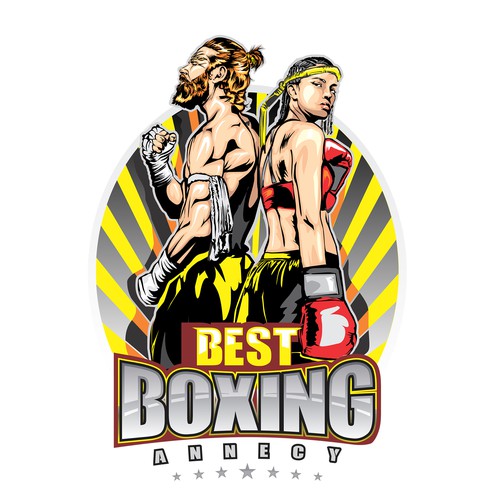 Mixed martial arts design with the title 'Best Boxing Annecy ( modern boxing gym)'