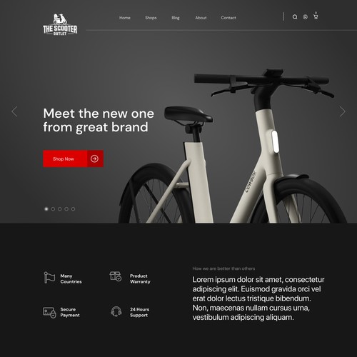 Ecommerce website with the title 'Ecommerce Bike Electric'