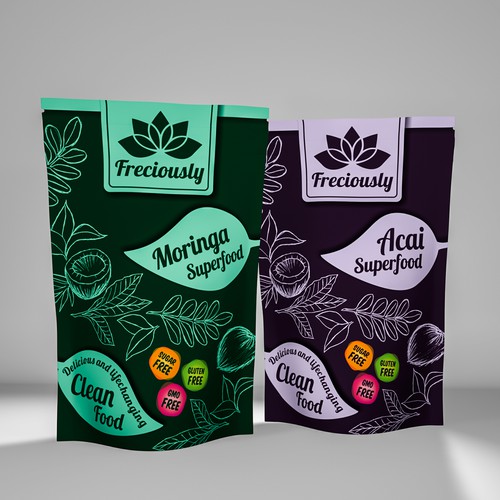 Food packaging with the title 'Hand-drawn package style'