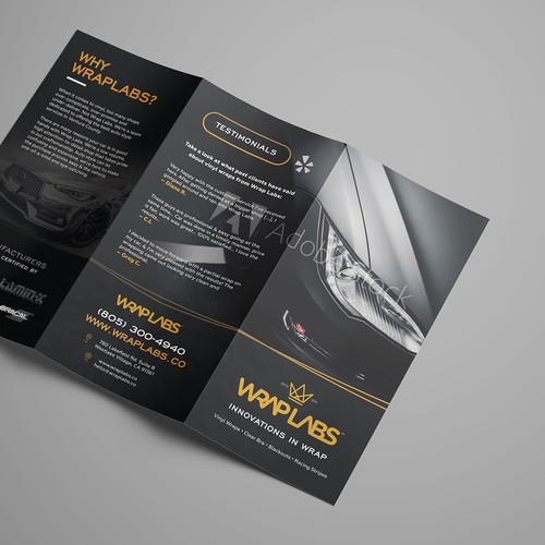 Glossy design with the title 'WrapLabs brochure'