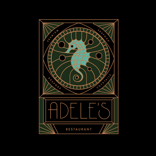 Art Deco design with the title 'Art deco branding for a restaurant'