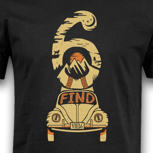 Travel t-shirt with the title 'Find 6 '