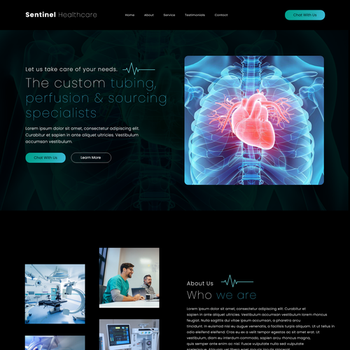 Health website with the title 'Healthcare Website Design'