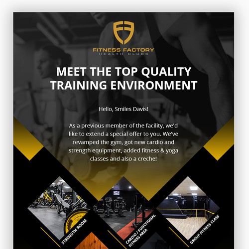 Customer service design with the title 'Gym Email Advert'