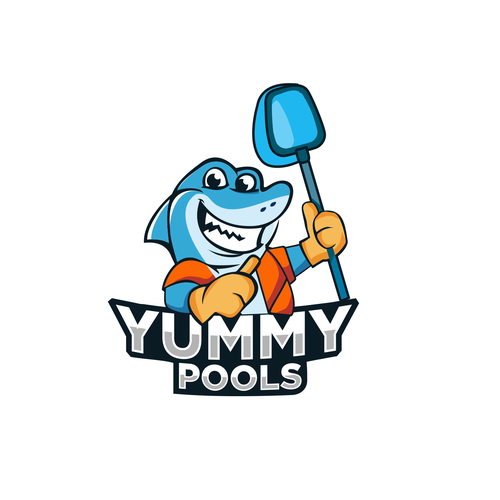 Swimming pool design with the title 'Pool Cleaning Logo'