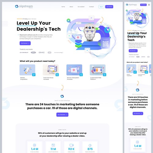Product design website with the title 'Digital AI Solution Agency'