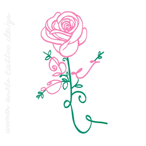 Vine design with the title 'Women ankle tattoo design '