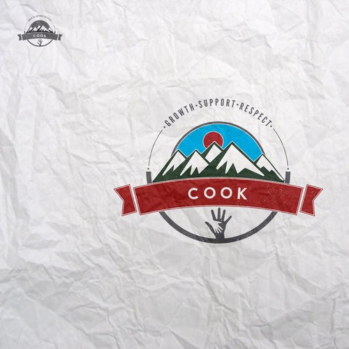 Support logo with the title 'Create an meaningful mountain life family branding'