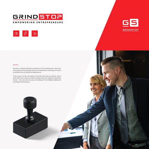 Course design with the title 'GrindStop'