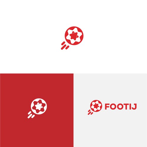 Soccer ball logo with the title 'Footij Logo'