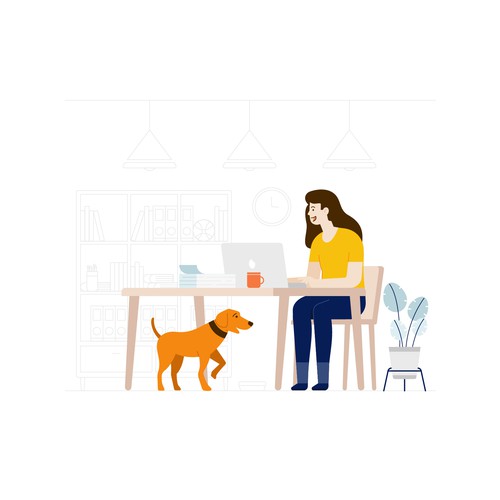 Flat design artwork with the title 'Flat Illustration Style'