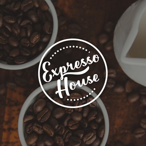 Espresso logo with the title 'Modern-rustic logo for trendy coffee shop'
