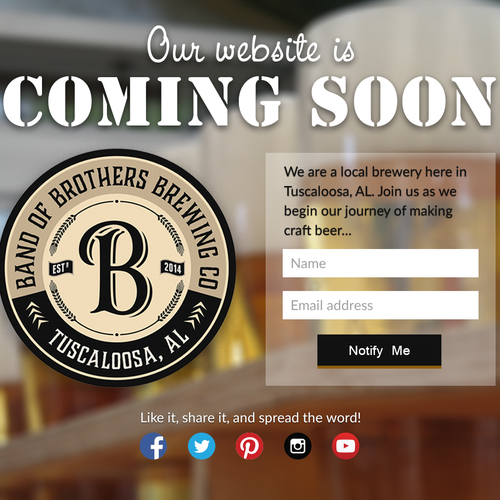 Subscription box design with the title 'Landing page for a craft brewery'