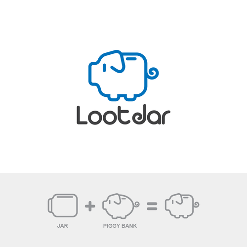 Piggy bank logo with the title 'Lootjar'