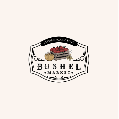 Pumpkin design with the title 'bushel market'