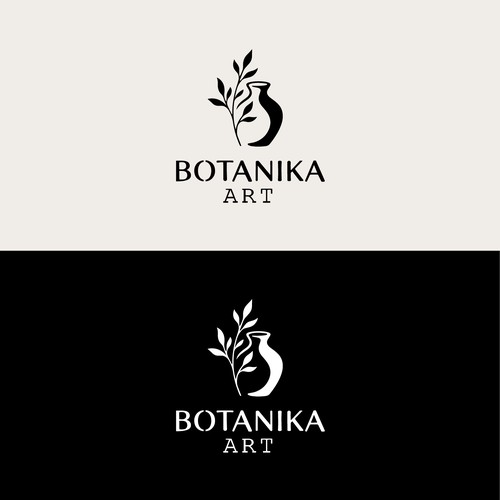 Botanical brand with the title 'Botanical Art Logo Design | Elegant Minimalist Plant & Vase Logo'