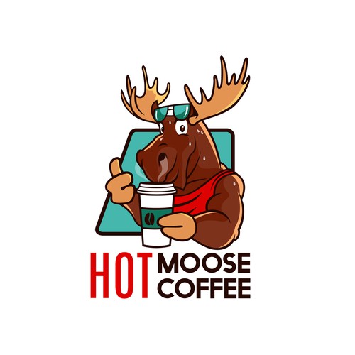 Moose logo with the title 'Alaskan Moose sweating in Georgia just for a cup of Joe'