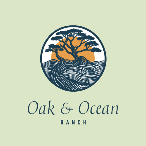 Antique design with the title 'Oak and Ocean'
