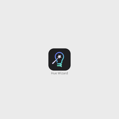 Wizard design with the title 'iOS app icon for Hue Wizard'