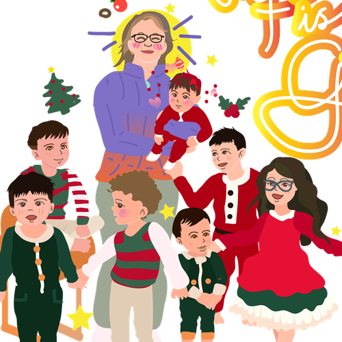 Family artwork with the title 'Life is Grand'