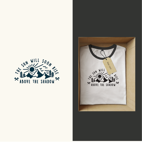 Sun t-shirt with the title 'Above the shadow illustration for t-shirt'