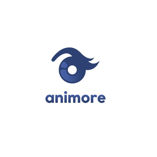 Anime logo with the title 'ANIMORE logo design concept'