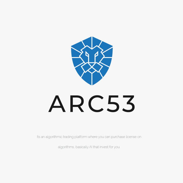 Abstract lion logo with the title 'arc53'