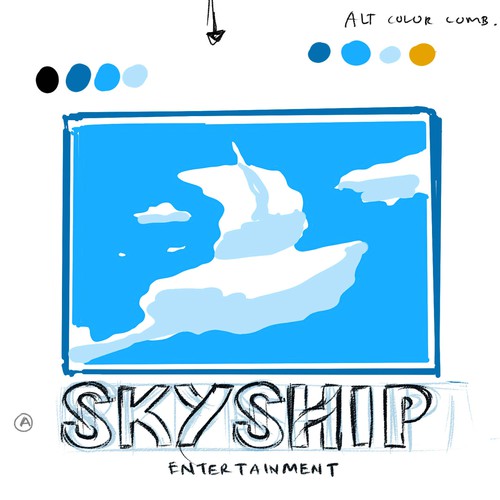 Frame design with the title 'Concept Design for Skyship logos'