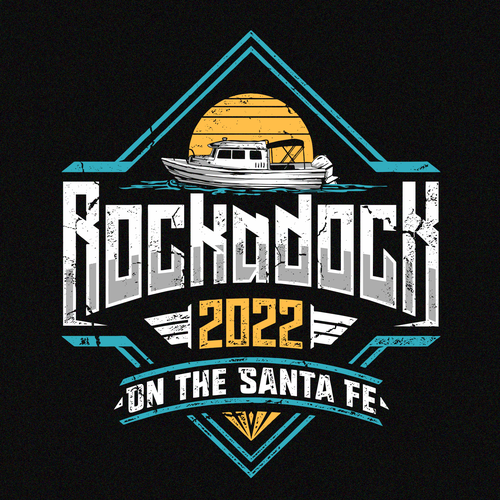 印有“RockaDock活动衬衫”字样的海洋t恤