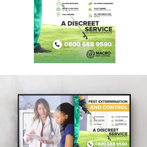 Advertising design with the title 'Pest Control TV Advert'