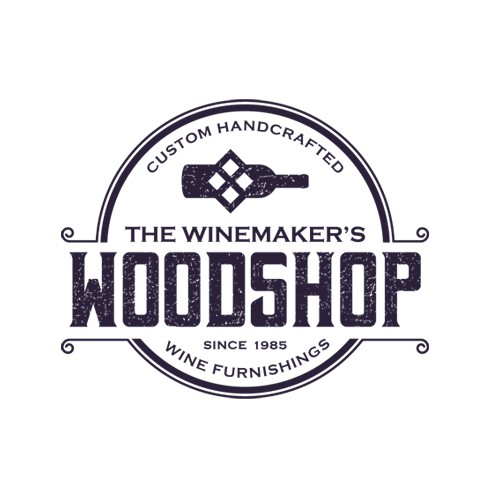 Cool shape logo with the title 'LOGO CONCEPT FOR WOODSHOP'