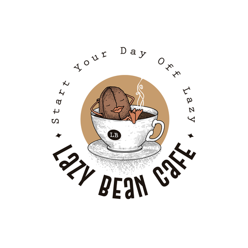 Relaxation logo with the title 'Lazy Bean Coffee'