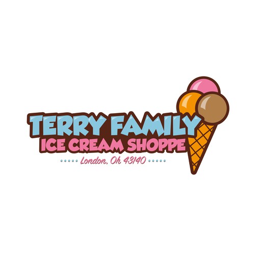 Family business logo with the title 'Ice Cream Shoppe Logo'