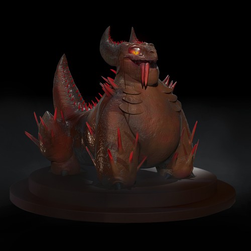 Monster design with the title 'Dragon with shards'